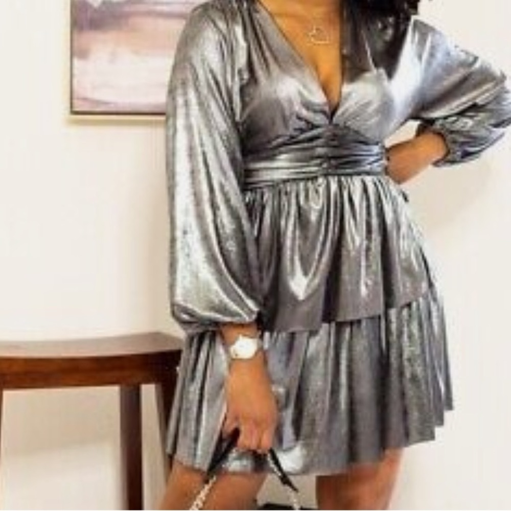 Zara Metallic Mini Dress